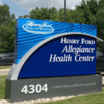 Image of Medical sign in front of building.