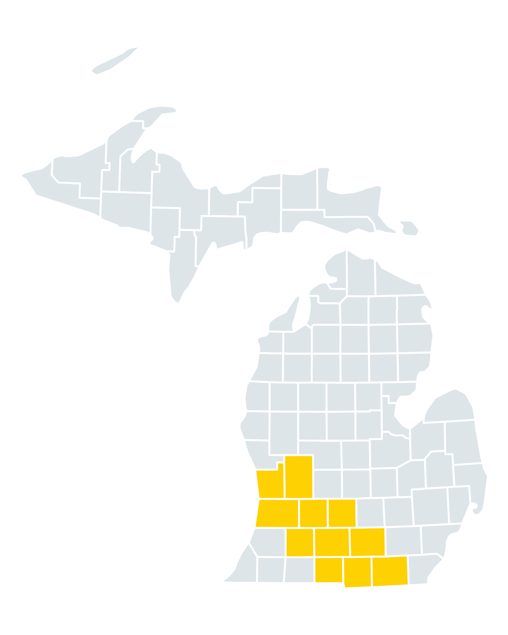 Map of Michigan.