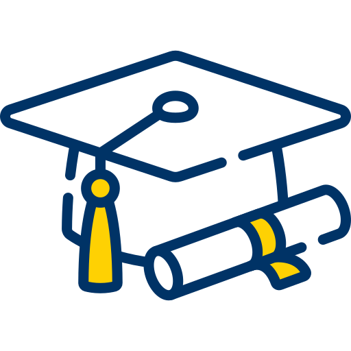 icon of a graduation hat and diploma.