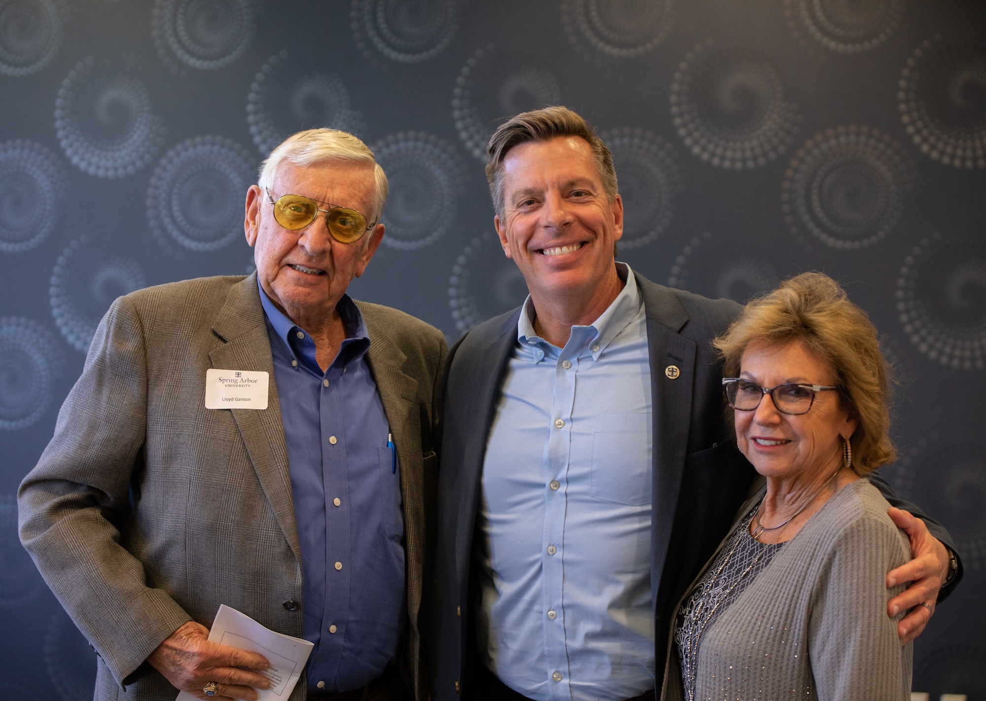 Lloyd and Judi Ganton with President Brent Ellis at the 2022 Scholarship Luncheon