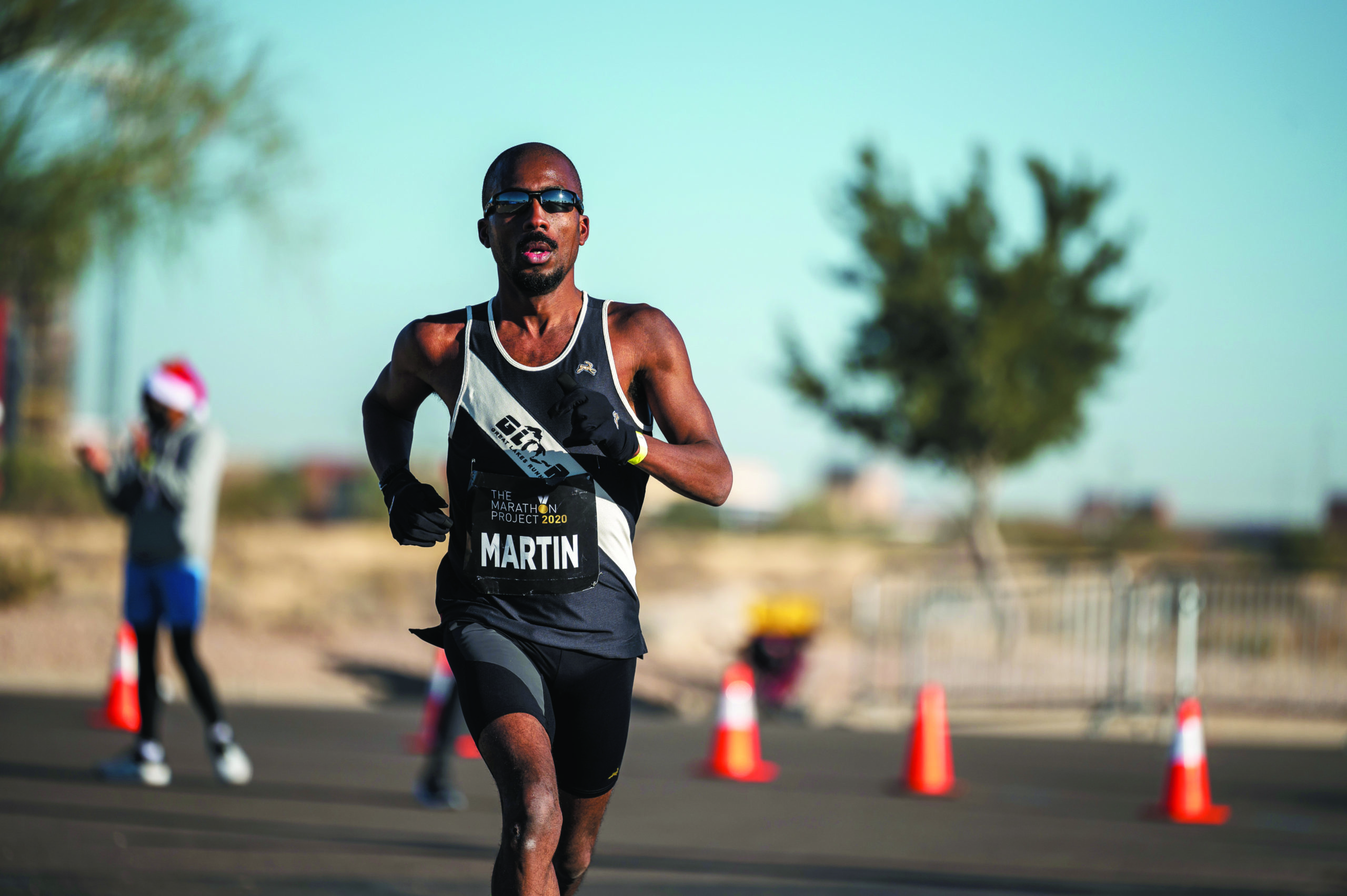 Alumni Nathan Martin racing in marathon